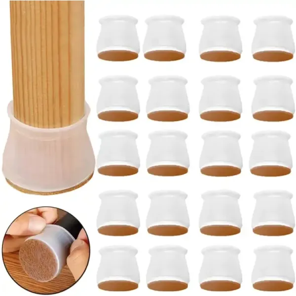24 PCS Silicone Chair Leg Caps Non-slip Furniture Anti Vibration Feet Pads