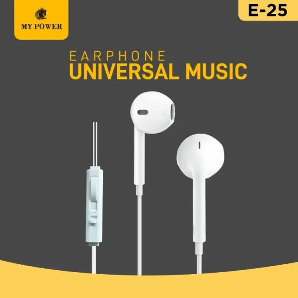 MY Power Best Quality Music Earphone E25, Highbase-with Mic,For All Mobile Device