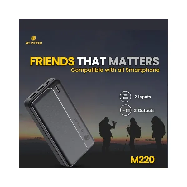 Mypower 20000mAh M220 Powerbank Micro and Type-c Input, large capacity Mobile Powerbank