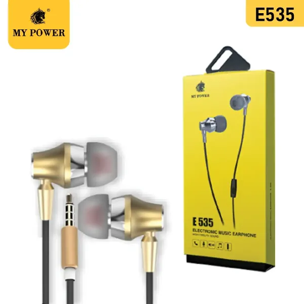 MY Power Best quality Music Earphone E535, Highbase-With Mic,For All Mobile Devices