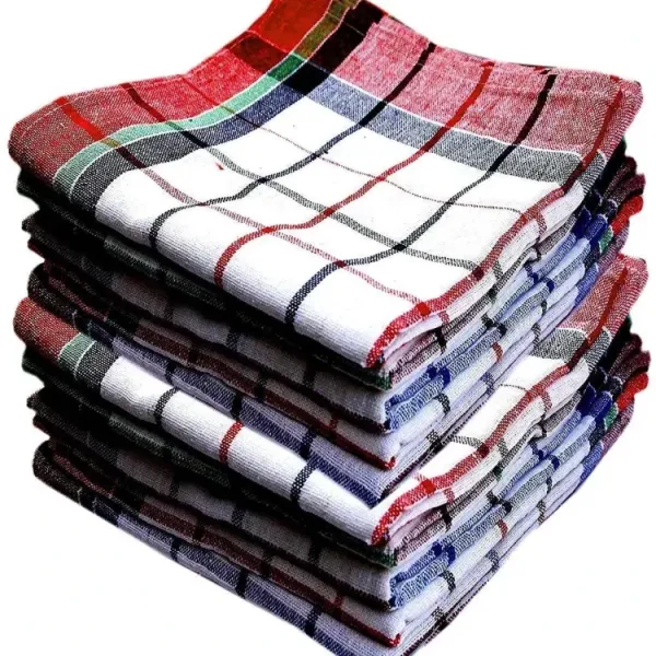 6 Pcs Black Check Design Cotton Kitchen Dish Towel