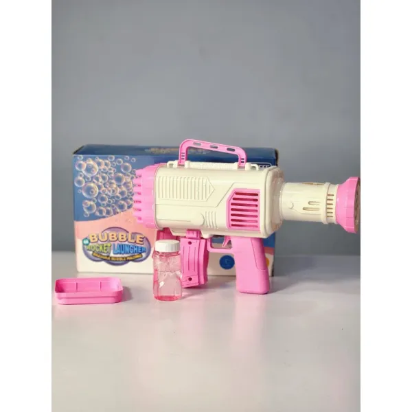 Bubble Machine Bubble Gun 44 Holes with Colorful Lights Rocket Boom Bubble Gun Blower for Adults Kids Rocket Launcher