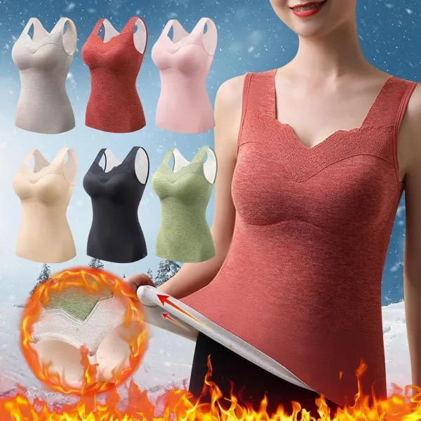 Thermal Women Bottom Cold Weather Top Double Sided Brushed With Chest Pad Slim Fit Large Size Seamless