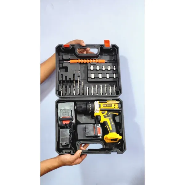 21V Compact Drill Driver Kit- Include Electric Drill,Charger, 2 Lithium Ion Batteries,11 Driver Bits,Flexible Shaft,Built In LED Light