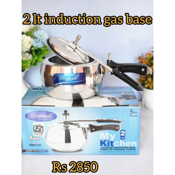 Silver Contura Pressure Cooker 8G Heavy 2 Litre
