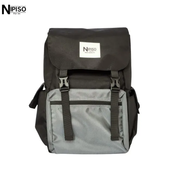 NIPISO Boulder Sack Black/Ice Grey for Men and Women ( Unisex ) Backpack with Laptop Compartment | Fashion Unisex Backpack