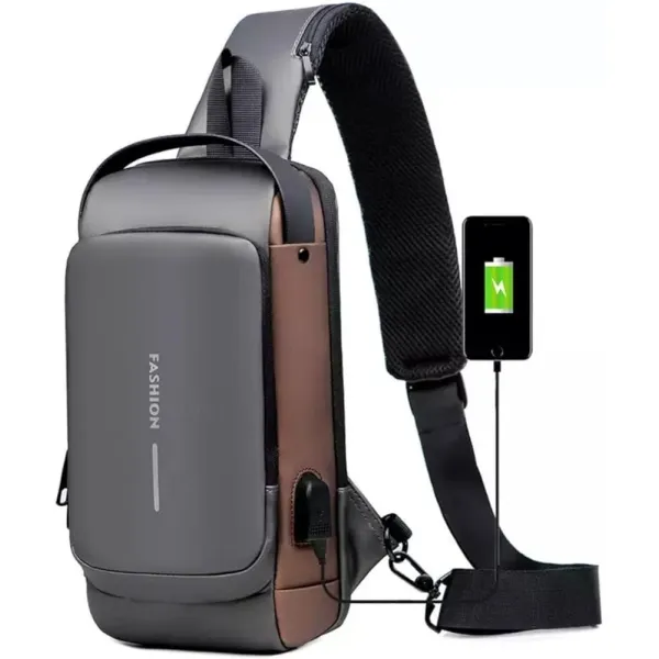 WIERSOON Multifunction Crossbody Bag for Men With USB Charging Port and Number Combination Lock