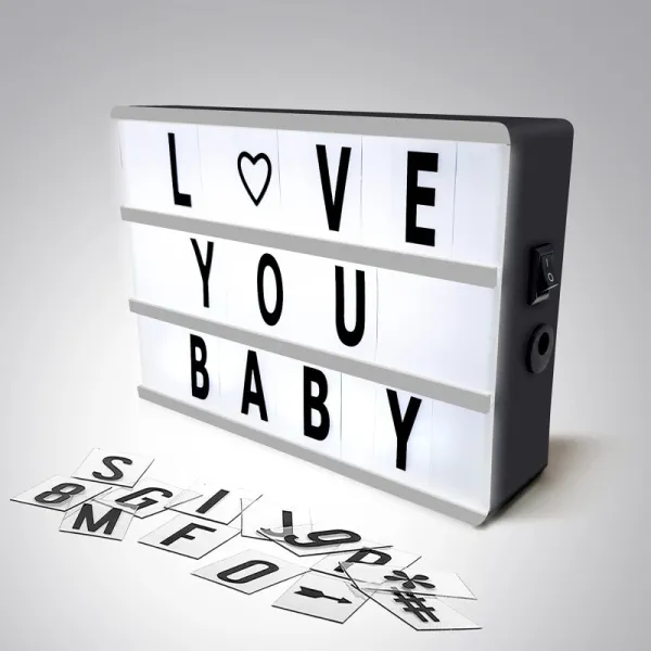 LED Light Up Box Cinematic Message Board Cinema Letters Numbers DIY - Cinema Lights