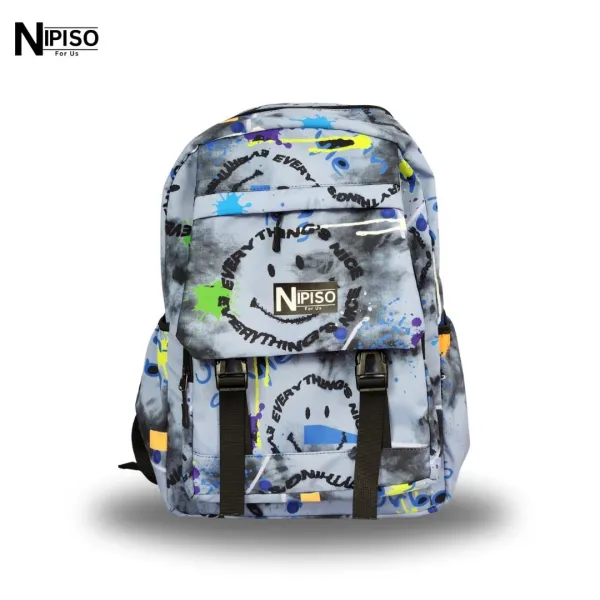 NIPISO Graffiti Printed Soft School College Trendy Hip-Hop Backpack With 16\