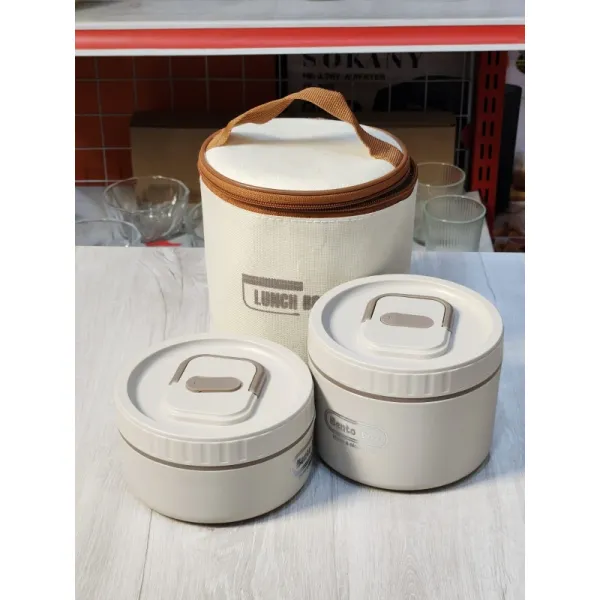 Large Capacity Stainless Steel Lunch Jar with Separated Compartments