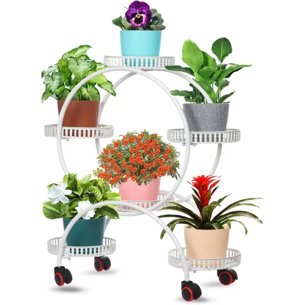Metal Plant Stand 4-Tier 6 Potted Indoor Flower Pot Holder
