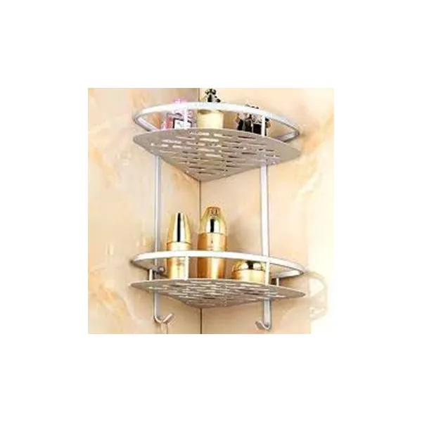 Bathroom Corner 2 Layer Easy Assembly Rust Free Shower Shelf Rack