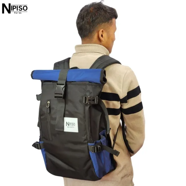 NIPISO Ghost Backpack For Men Women - Black Blue | Fashion Stylish and Spacious Padded Laptop Compartment Backpack