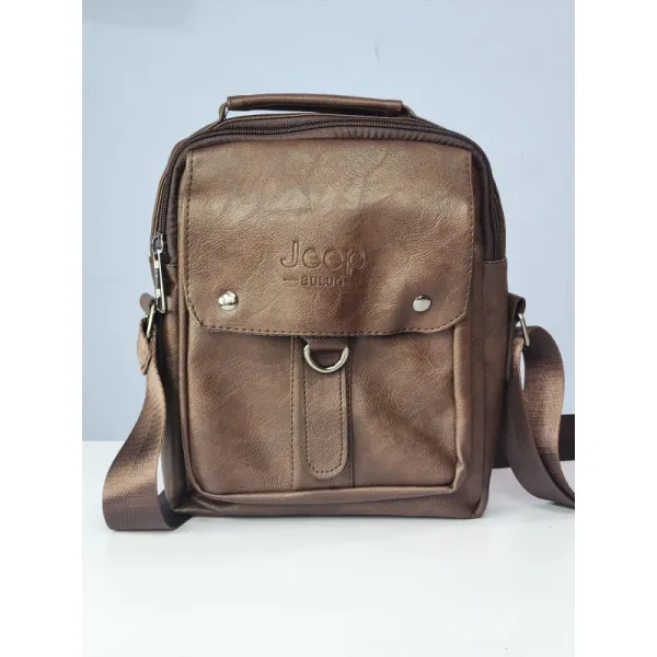 Jeep Buluo New 2023 Model Men Leather Crossbody Bag Business Sling Bag Passport holder Men\'s Fashion Shoulder Bags