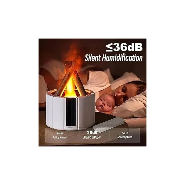 Bonfire Diffuser, Creative Emulate Bonfire Humidifier, Mini Wood Mist Humidifier with Remote