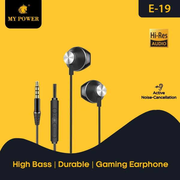 My Power Metal Earphone High Overweight Bass Hi-Res Audio E19