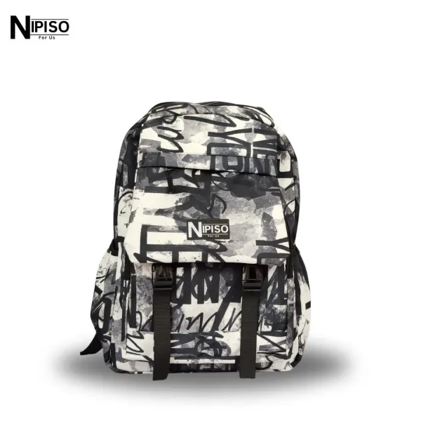 NIPISO Graffiti Printed Soft School College Trendy Hip-Hop Backpack With 16\