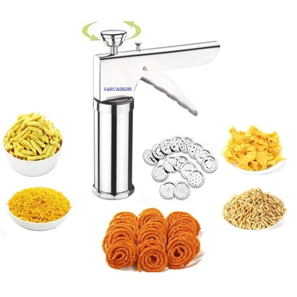 Stainless Steel Kitchen Press Cookies Maker, Traditionally Indian Multi Types of Snacks Making Kitchen Tool