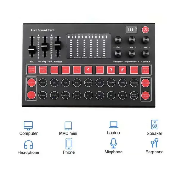 M9 Sound Card: Professional Audio Mixer for Live Streaming, Karaoke, and Recording