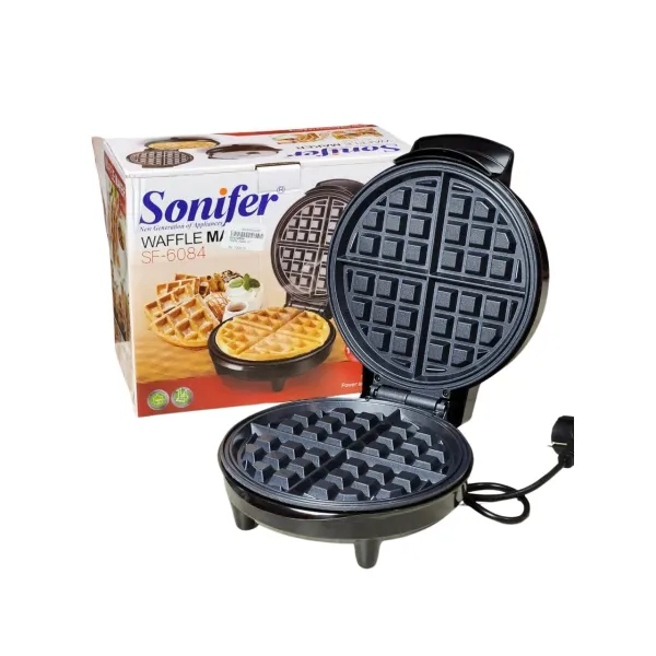 Sonifer SF-6084 Thermostat Control Round Electric Toaster Large Capacity Waffle Maker 1000 Watts