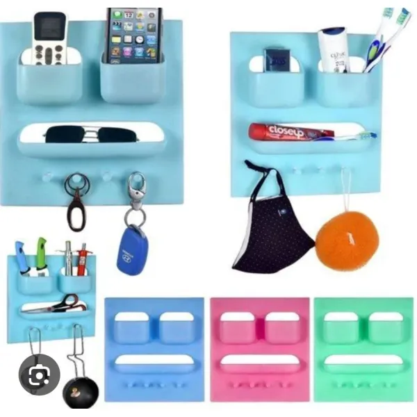 Multi Function Wall Sticking Kitchen Bathroom Storage Rack
