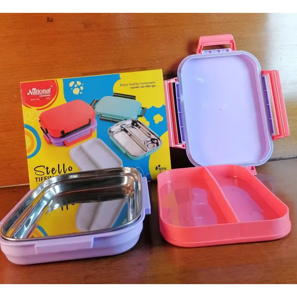 National stello lunch box ss plate dabbi