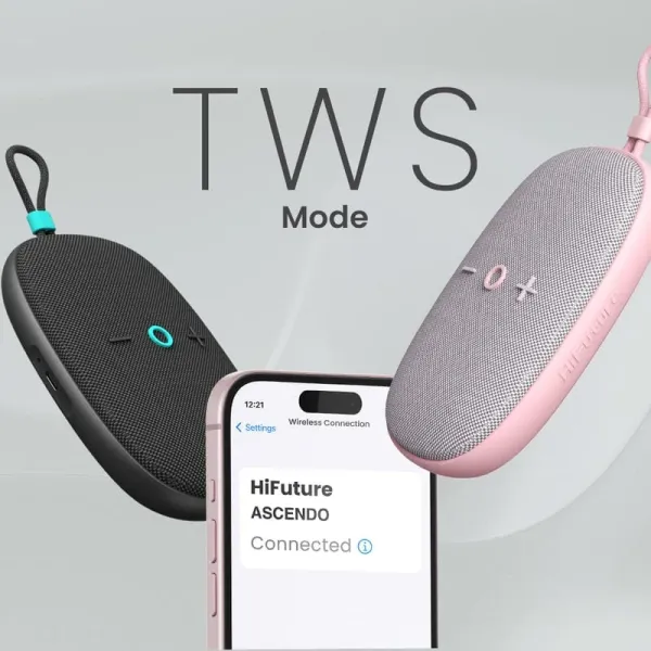HiFuture Ascendo: 20W Portable Waterproof Speaker with 15-Hour Battery