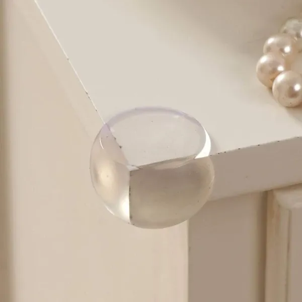 Round Corner Safety Guards (Clear/Soft) - Child Proofing Bumper Protectors for Curved Furniture Edges & Tabletops to Prevent Injuries