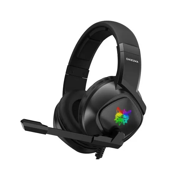 ONIKUMA K19 Wired Gaming Headset - Immersive Stereo Sound with RGB Lighting & Noise-Cancelling Mic