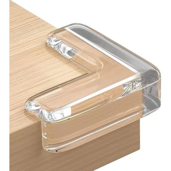 Square Corner Safety Guards (Clear/Soft) - Child Proofing Bumper Protectors for Tables, Furniture & Walls to Prevent Injuries