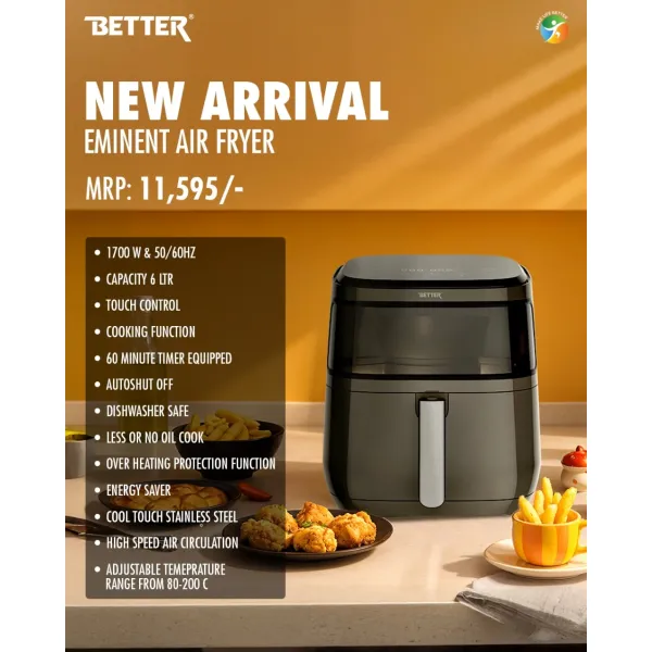 Better 6L Digital Air Fryer - Healthy Frying with 1-Year Warranty