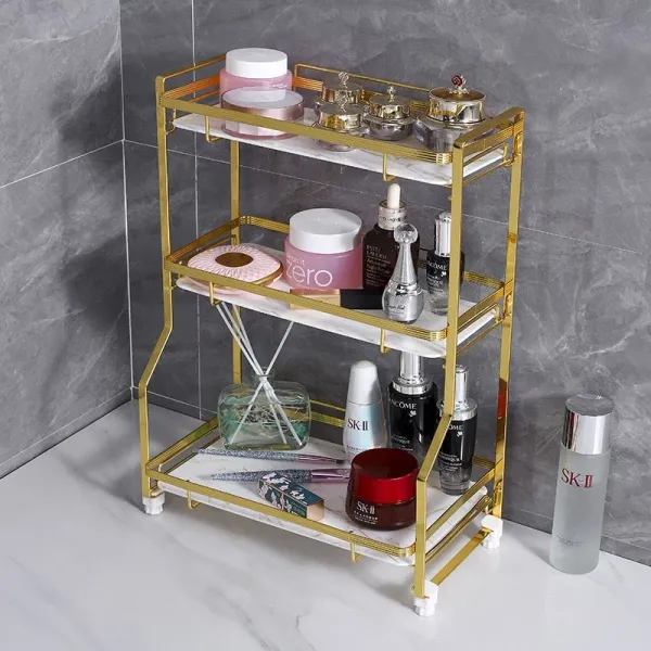 Elegant Golden Wall Shelf - Decorative Floating Display & Storage