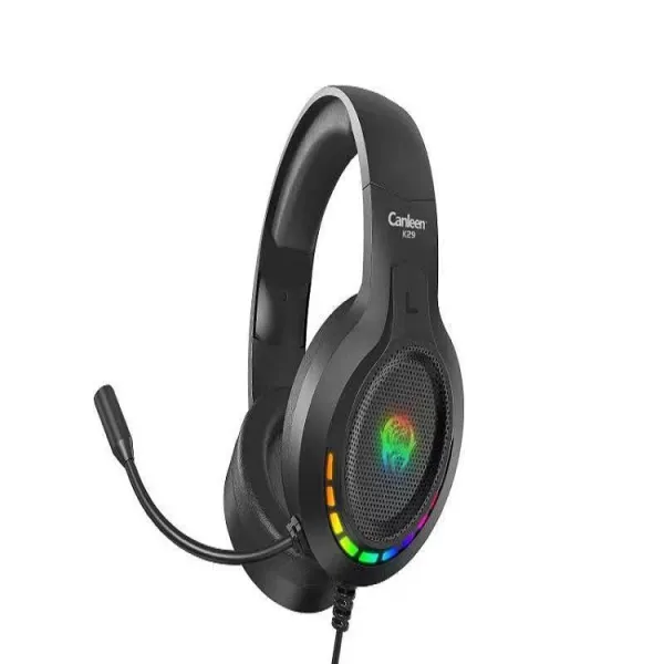CANLEEN K29 USB Gaming Headset - 7.1 Virtual Surround Sound, RGB Lighting & Noise-Cancelling Mic for PC & Laptop