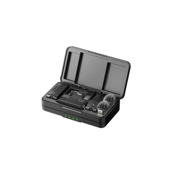 ULANZI A100 Wireless Lavalier Microphone - Dual Channel Lapel Mic for Cameras & Smartphones