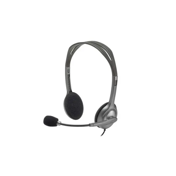 Logitech H111 Stereo Headset - Multi-Device Wired Headphone with Rotating Noise-Cancelling Mic for PC, Laptop, & Mobile