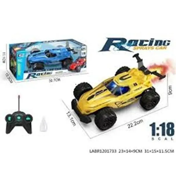 1:18 Scale RC Stunt Racing Car - Five-Way Spray, Lights & Charger Battery for Thrilling Play