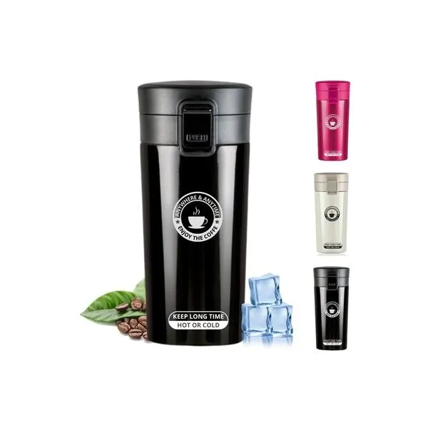 Trending Vacuum Insulated Stainless Steel Travel Mug - 400ml & 500ml, Hot & Cold Retention with Stylish Color Options