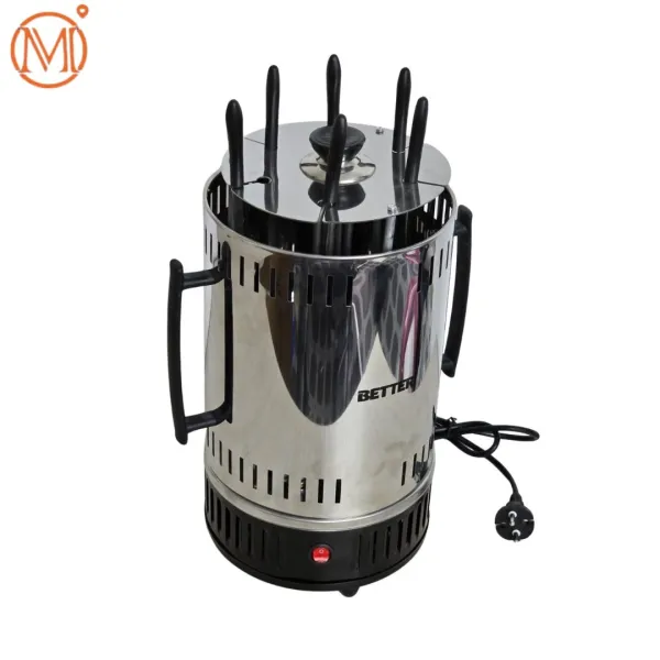 BETTER Electric Vertical Rotisserie Grill with Optional Charcoal Chimney Starter - Versatile & Healthy Grilling
