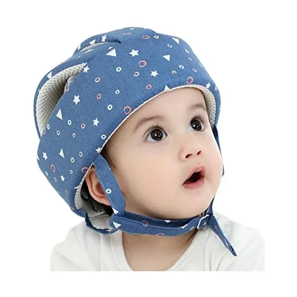 Baby Head Protector Helmet - Soft, Lightweight & Adjustable for Crawling & Walking Safety
