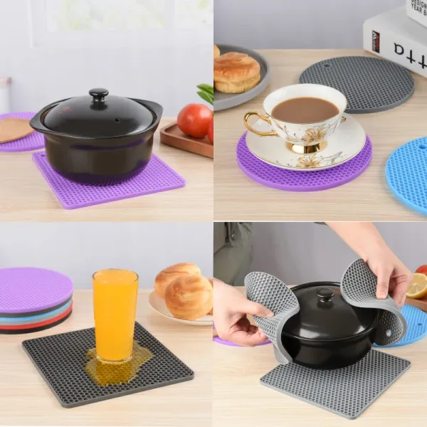 Flexible & Durable Silicone Pot Holder - Heat Resistant Kitchen Hot Pad & Multi-Purpose Trivet for Safe Handling