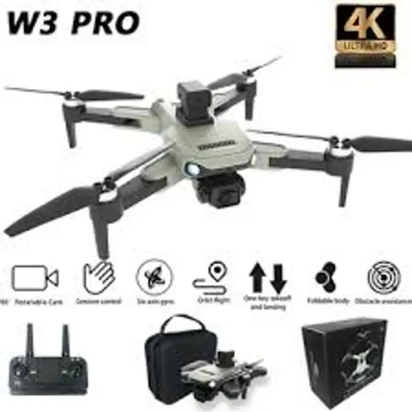 W3Pro Foldable Drone with HD 4K Dual Camera & Obstacle Avoidance - Ideal for Beginner Aerial Photography