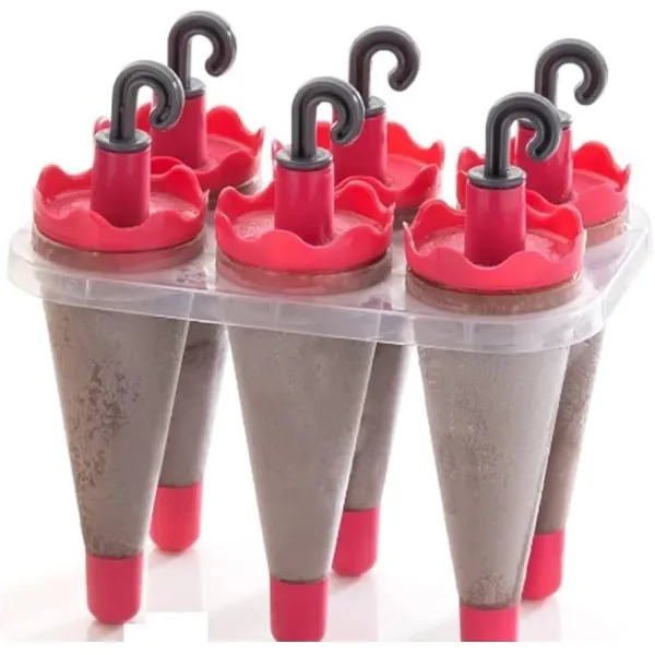 6-in-1 Umbrella Style Ice Candy & Kulfi Maker - Fun, Healthy & Easy Homemade Ice Cream Stick Molds for Kids & Adults