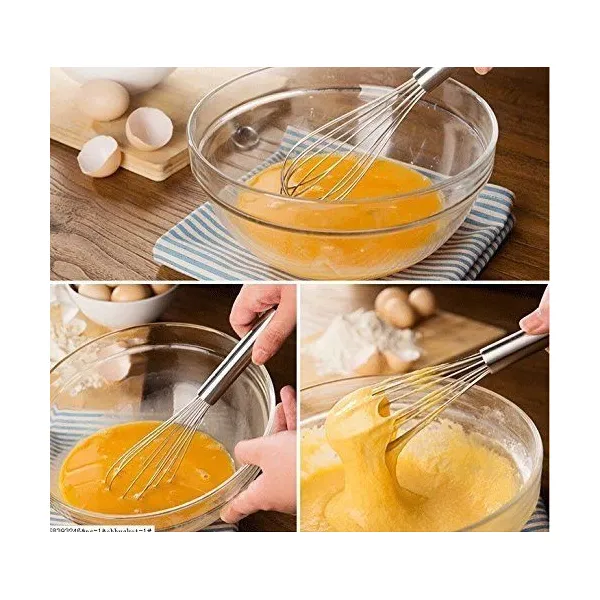 Stainless Steel Balloon Whisk - Essential Egg Beater & Versatile Kitchen Mixer for Cooking & Baking