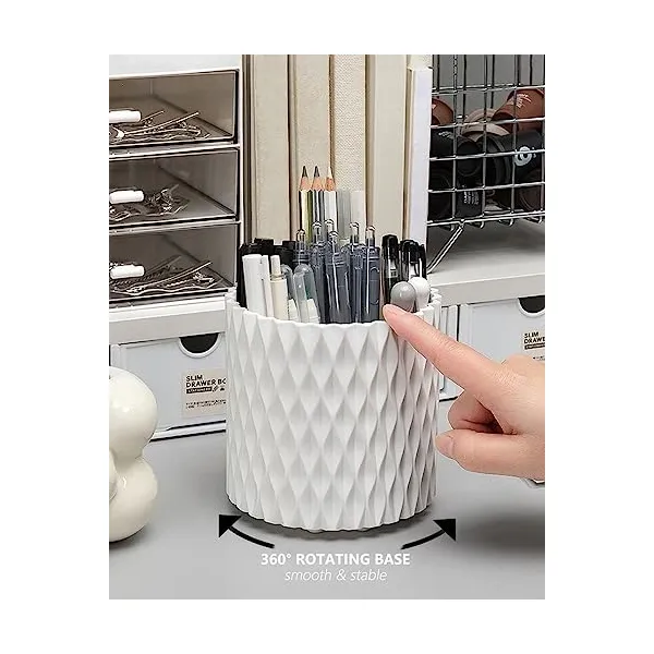 360° Rotating Desk Organizer - Pen Holder, Stationery Caddy & Multi-Purpose Office Supply Storage