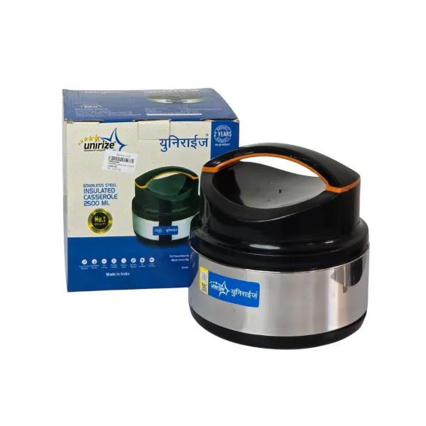 UNIRIZE 2500 ML Stainless Steel Insulated Casserole - 2-Year Warranty