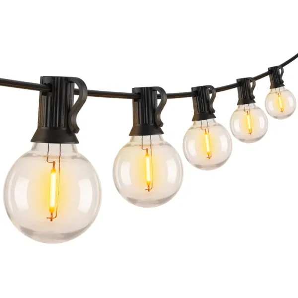 G40 LED Filament String Lights (7.5M, 25 Warm White Bulbs) - High-Voltage Vintage Outdoor/Indoor Decor