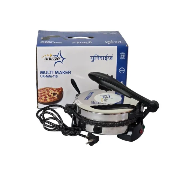 UNIRIZE Multi Maker UR-MM-116 - 500W Electric Chapati, Roti & Pizza Maker with 2-Year Warranty