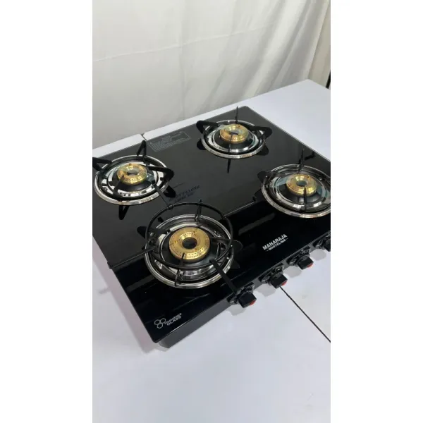 Maharaja Whiteline 4-Burner Manual Gas Stove with Toughened Glass