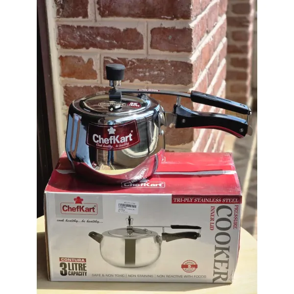 ChefKart 3-Liter Tri-Ply Stainless Steel Pressure Cooker (Inner Lid) with 5 year warranty