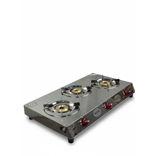 Better T-Rex 3-Burner Stainless Steel Gas Stove - 2 Year Warranty